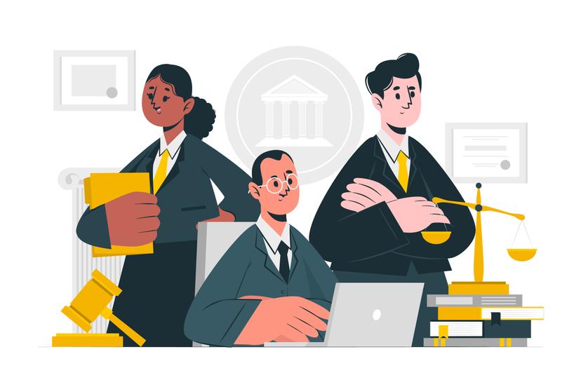 Zespół kancelarii prawnej korzystający z oprogramowania do zarządzania